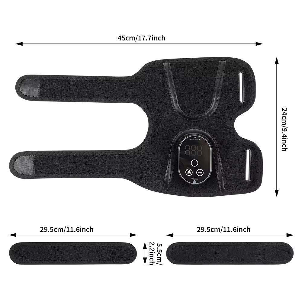 Cordless Heated & Vibrating Elbow Massager Brace with Smart Touch Screen