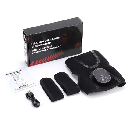 Cordless Heated & Vibrating Elbow Massager Brace with Smart Touch Screen